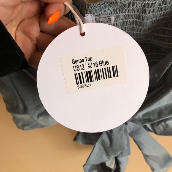 NWT Princess Polly Puff Sleeve Cropped Blouse US 12 - Picture 5 of 5